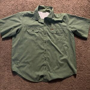 Orvis Men's Casual Olive Button Down Shirt